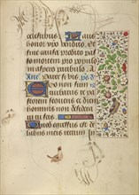 Decorated Text Page; Antwerp, illuminated, Belgium; about 1471; Tempera colors, gold leaf, gold paint, silver paint, and ink