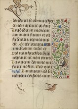 Decorated Text Page; Ghent, written, Belgium; about 1471; Tempera colors, gold leaf, gold paint, silver paint, and ink