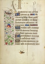 Decorated Text Page; Antwerp, illuminated, Belgium; about 1471; Tempera colors, gold leaf, gold paint, silver paint, and ink