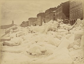 Ice Shove Commissioner Street, Montreal; William McFarlane Notman, Canadian, 1857 - 1913, Montreal, Quebec, Canada; about 1880