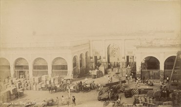 Plazuela del Muelle, Veracruz; Veracruz, Mexico; 1860s - 1880s; Albumen silver print