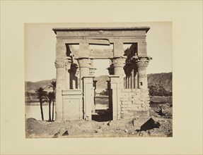 Phyloe. Temple Hypêthre, vue de facè, égypte; Félix Bonfils, French, 1831 - 1885, 1870s; Albumen silver print