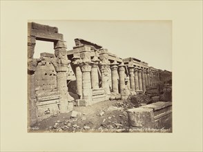 Phyloe. Colonnade Isis, pris de l'Obélisque, égypte, Félix Bonfils, French, 1831 - 1885, 1870s; Albumen silver print
