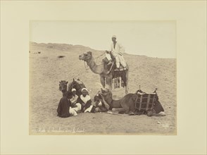 Halte de chameliers dans le désert; Félix Bonfils, French, 1831 - 1885, 1870s; Albumen silver print