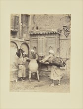 Sakkas vidant leurs outres; Félix Bonfils, French, 1831 - 1885, 1870s; Albumen silver print