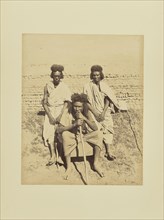 Group Portrait of Beja Men; French; 1870s; Albumen silver print