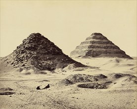 The Pyramids of Sakkarah. From the North East; Francis Frith, English, 1822 - 1898, Sakkarah, Egypt; 1857 - 1858; Albumen