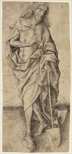 Christ as the Gardener; Upper Rhenish Master, German, active about 1470 - 1490, about 1470 - 1490; Pen and gray black ink