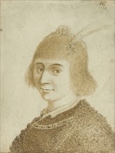 Portrait of a Lady; Jan van de Velde, Dutch, 1593 - 1641, 1639; Pen and brown ink on vellum; 9.8 x 7.6 cm, 3 7,8 x 3 in