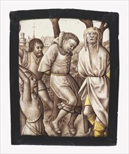 Fragment from the Martyrdom of the Ten Thousand; South Netherlandish; Netherlands; about 1480 - 1490; Colorless glass, vitreous