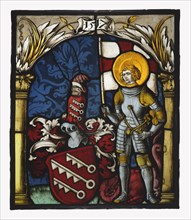 Saint George with the Arms of Speth; German; Germany; 1517; Pot-metal, colorless, and flashed glass, vitreous paint, and silver