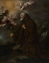 The Vision of Saint Francis of Paola; Bartolomé Esteban Murillo, Spanish, 1617 - 1682, about 1670; Oil on canvas; 188 × 146 cm