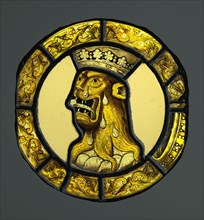 Heraldic Panel; English; East Anglia?, England; about 1520; Pot-metal and colorless glass, vitreous paint, and silver stain