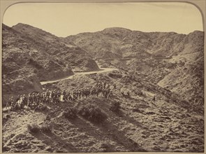 British soldiers in desert; John Burke, British, active 1860s - 1870s, Afghanistan; 1878 - 1879; Albumen silver print