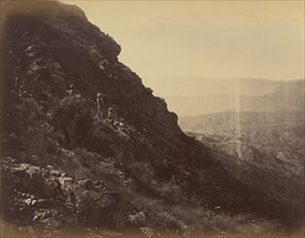 British soldiers resting on hillside; John Burke, British, active 1860s - 1870s, Afghanistan; 1878 - 1879; Albumen silver print