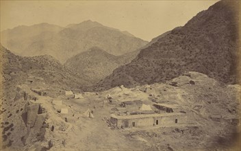 Small camp near mountains; John Burke, British, active 1860s - 1870s, Afghanistan; 1878 - 1879; Albumen silver print