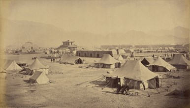 Military camp; John Burke, British, active 1860s - 1870s, Afghanistan; 1878 - 1879; Albumen silver print