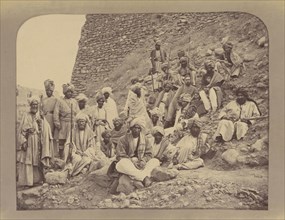 Group portrait of warriors; John Burke, British, active 1860s - 1870s, Afghanistan; 1878 - 1879; Albumen silver print