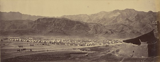 Military camp in valley; John Burke, British, active 1860s - 1870s, Afghanistan; 1878 - 1879; Albumen silver print