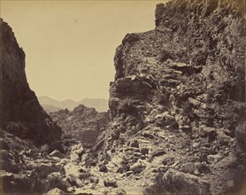 Mountain pass; John Burke, British, active 1860s - 1870s, Afghanistan; 1878 - 1879; Albumen silver print
