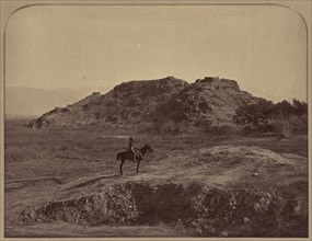 Lone rider in desert; John Burke, British, active 1860s - 1870s, Afghanistan; 1878 - 1879; Albumen silver print