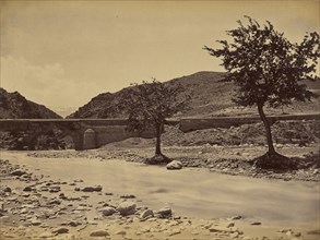 Close view of river bridge; John Burke, British, active 1860s - 1870s, Afghanistan; 1878 - 1879; Albumen silver print