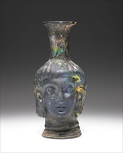 Blue Head Flask; Eastern Mediterranean; 4th - 5th century; Glass; 17 cm, 6 11,16 in