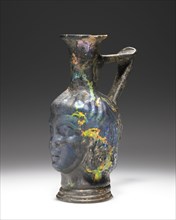 Blue Head Flask; Eastern Mediterranean; 4th - 5th century; Glass; 17 cm, 6 11,16 in