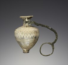 Amphoriskos; Eastern Mediterranean; 6th - 4th century B.C; Glass and bronze; 6 cm, 2 3,8 in