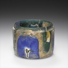 Gold Band Pyxis, missing lid, Eastern Mediterranean or Italy; end of 1st century B.C. - beginning of 1st century A.D; Glass