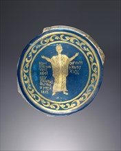 Plaque; Venice, Murano, Italy; late 19th century; Glass, gold-leaf; 13.5 cm, 5 5,16 in