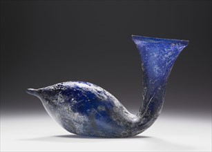 Swan - shaped Flask; Eastern Mediterranean; 1st - 2nd century; Glass; 14 x 8.3 cm, 5 1,2 x 3 1,4 in