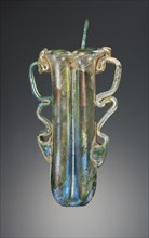 Bipartite Kohl Tube; Roman Empire; 3rd - 4th century; Glass, bronze; 11.5 x 7 cm, 4 1,2 x 2 3,4 in
