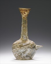 Feeder Flask; Eastern Mediterranean; 6th century; Glass; 15.8 x 7 cm, 6 1,4 x 2 3,4 in