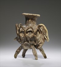 Flask atop a Donkey; Eastern Mediterranean; 6th - 8th century; Glass; 10 x 11 cm, 3 15,16 x 4 5,16 in