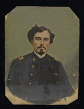 Portrait of Union Army Major; American; United States; about 1862; Hand-colored salted paper print; 22.8 × 17.3 cm