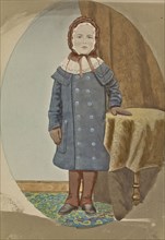 Portrait of child in winter coat; American; about 1850 - 1860; Hand-colored salted paper print; 19.8 × 14.4 cm