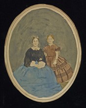 Portrait of two girls, Midora and Mamie; American; January 1, 1861; Hand-colored salted paper print; 20.4 × 15.8 cm
