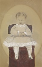 Portrait of a child; American; about 1850 - 1860; Hand-colored salted paper print; 22.4 × 14.6 cm, 8 13,16 × 5 3,4 in