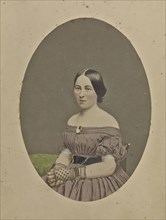 Portrait of a young woman; Attributed to M.A. Root, American, 1808 - 1888, about 1850 - 1860; Hand-colored salted paper print