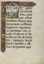 Initial T: The Crucifixion; Matteo da Milano, Italian, active 1492 - 1523, Rome, Italy; about 1520; Tempera and gold