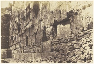 Jérusalem. Enceinte du Temple, côté Ouest. Heit-el-Morharby; Auguste Salzmann, French, 1824 - 1872, Louis Désiré Blanquart