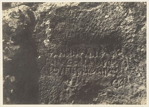 Jérusalem. Vallée de Hinnom. Inscription tumulaire grecque 1; Auguste Salzmann, French, 1824 - 1872, Louis Désiré Blanquart