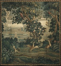 Verdure with Château and Garden; The Widow Guillaume Werniers, French, died 1778, active from 1738, 1738 - 1778; Wool and silk