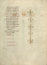 Text Page with Monogram; Lorsch, Germany; about 826 - 838; Tempera colors on parchment; Leaf: 31.6 x 24 cm, 12 7,16 x 9 7,16 in