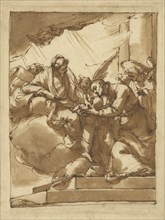 Vision of Saint Gaetano Thiene; Ubaldo Gandolfi, Italian, 1728 - 1781, about 1775; Pen and brown ink, brush with brown wash