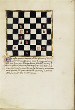 Chess Problem; Northern France, France; late 14th century; Tempera colors and gold leaf on parchment; Leaf: 24.8 x 16.8 cm