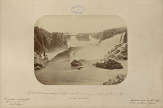 Vista geral das principaes cachoeiras superiores de Paulo Affonso vistas de baixo; Marc Ferrez, Brazilian, 1843 - 1923, Paulo