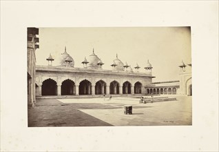 Agra; Quadrangle of the Motee Musjid, Pearl Mosque, Samuel Bourne, English, 1834 - 1912, Agra, India; about 1866; Albumen