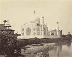 Agra; The Taj, from the River; Samuel Bourne, English, 1834 - 1912, Agra, India; 1865 - 1866; Albumen silver print